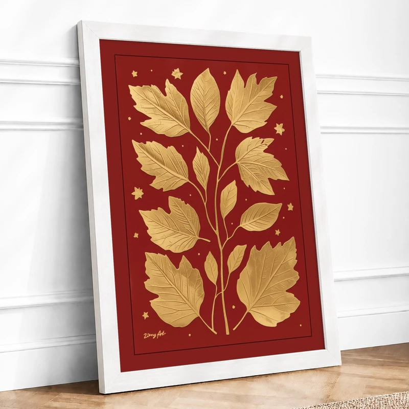 Gilded Botanica Botanical Framed Wall Art Print A1 (84.1×59.4cm) White, Wall Decor for Living Room, Bedroom, Office & Home, Ready to Hang, Art Gift
