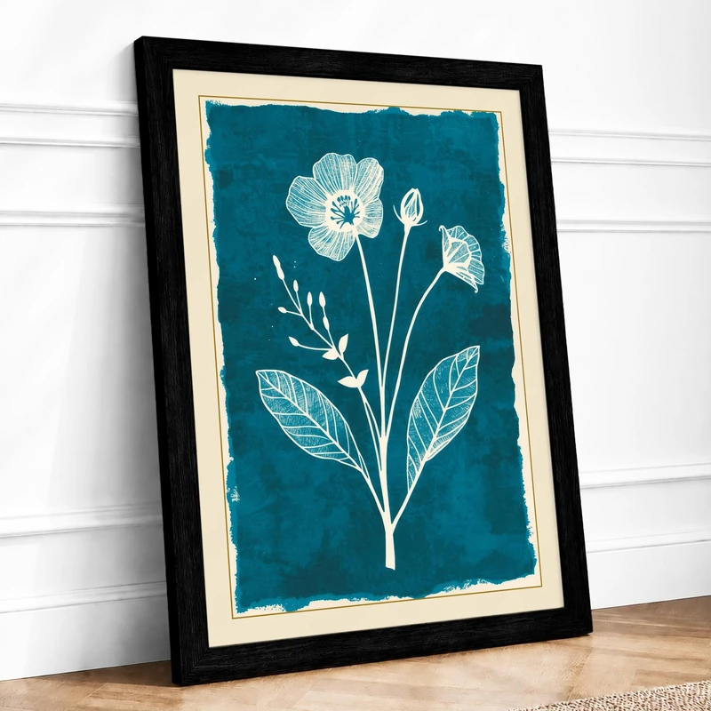 Study Botanical Framed Wall Art Print A1 (84.1×59.4cm) Black, Wall Decor for Living Room, Bedroom, Office & Home, Ready to Hang, Art Gift