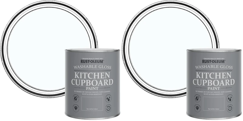 Rust-Oleum Blue Kitchen Cupboard Paint in Gloss Finish - Icecap 750ml (Pack of 2) - Image 1