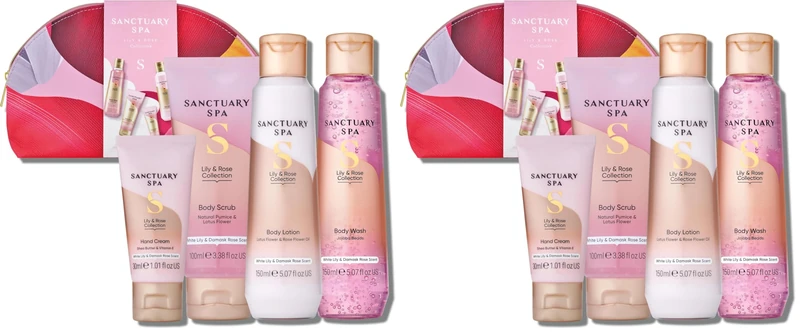 Sanctuary Spa Lily & Rose Collection Gift Set, Vegan, Gift For Women, Gift For Her, Womens Gift Sets (Pack of 2) - Image 1