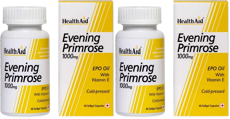 HealthAid Evening Primrose Oil 1000 mg - 60 Capsules (Pack of 2)