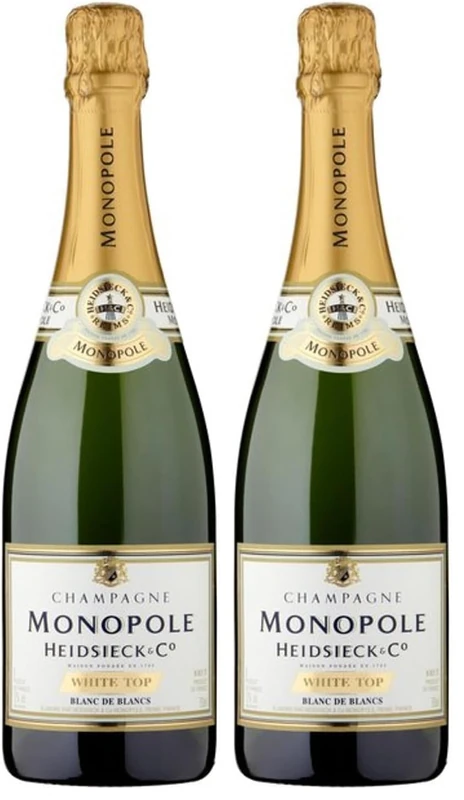 Heidsieck Monopole White Top Champagne Blanc de Blancs 75cl (Pack of 2)