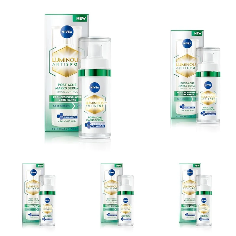 NIVEA LUMINOUS 630 Anti Dark-Spot & Post-Acne Marks Serum (30ml), Face Serum Visibly Reduces Post-Acne Dark-Spots, Contains Salicylic Acid and Hyaluronic Acid (Pack of 5) - Image 1