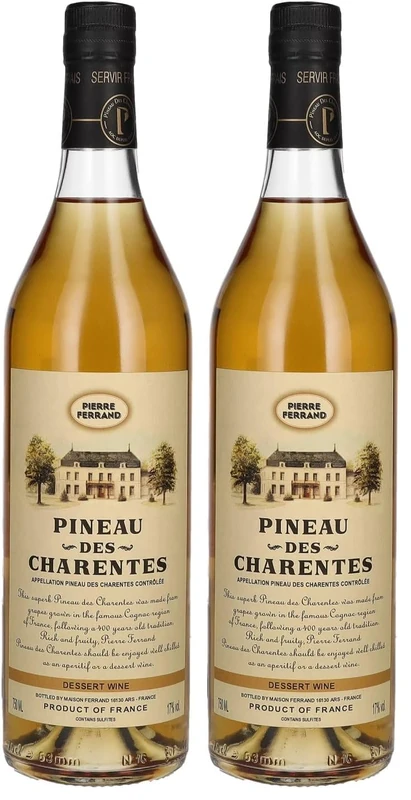 Pierre Ferrand Pineau Des Charentes | Flavours of Peaches, Almonds & Vanilla | Enjoy as an Aperitif or Dessert Wine | 75cl | 17% ABV (Pack of 2)