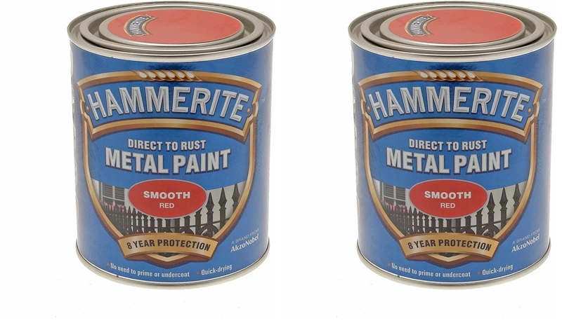 Hammerite ICI 5092824 Direct to Rust Metal Paint - Smooth Red Finish 750ML (Pack of 2)