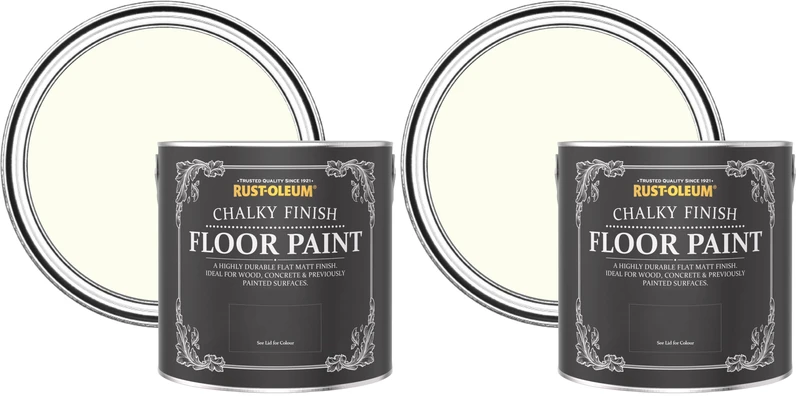 Rust-Oleum Off White Scratch-Proof Floor Paint in Matt Finish - Antique White 2.5L (Pack of 2)