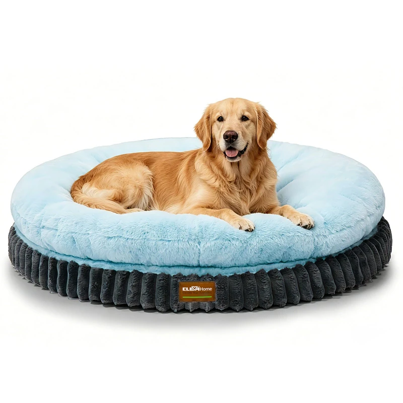 ClevaHome Orthopedic Dog Bed for Large Medium Dogs, 42in Ice Blue