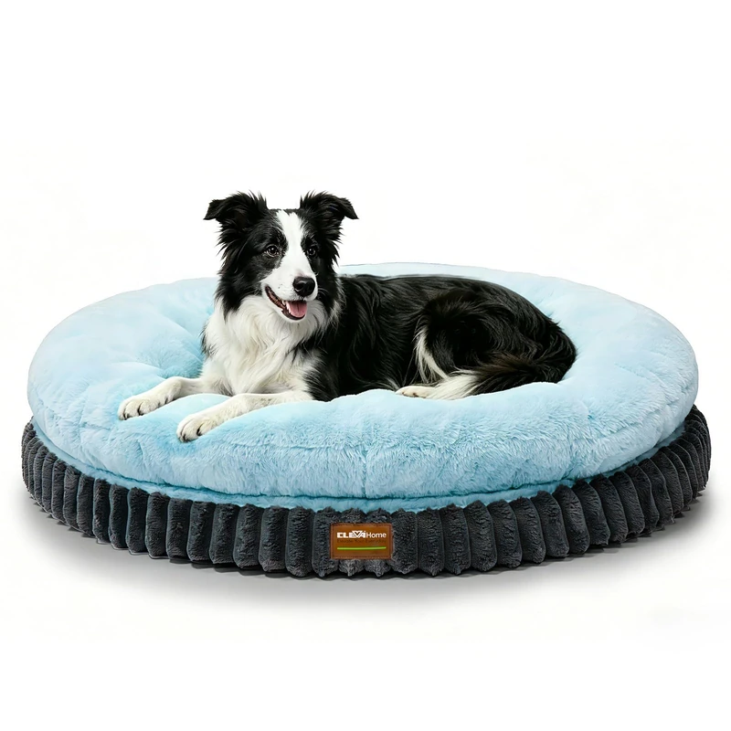 ClevaHome Orthopedic Dog Bed for Large Medium Dogs, 36in Ice Blue