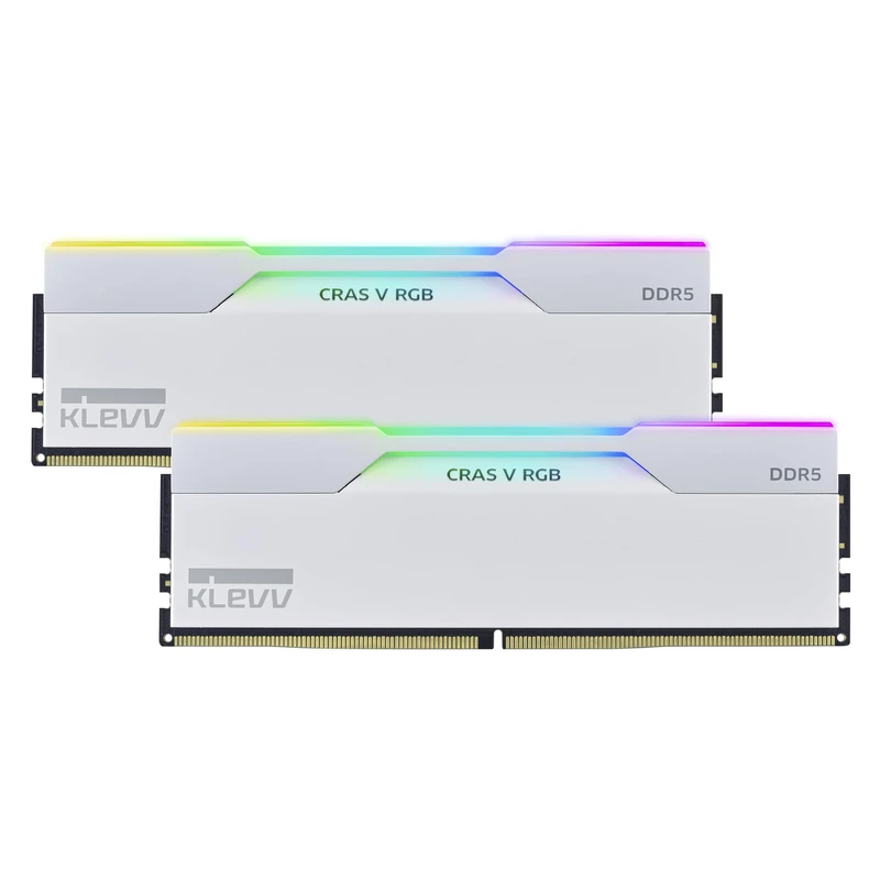 KLEVV CRAS V DDR5 RGB 32GB (2x 16GB) 6000MT/s CL28 Gaming Memory RAM kit XMP 3.0 High Performance Overclocking 28-36-36-76, Game faster with ultra-low CL28