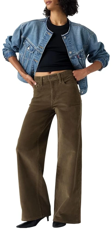 Levi's Women's 728 Hr Wide Leg Pants, Eternal Indigo Dark, 29W / 30L
