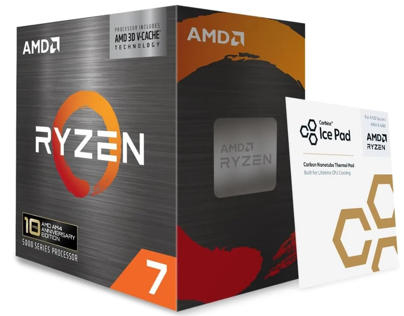 AMD Ryzen 7 5800X3D Processeur 10TH ANNIVERSARY (8 Cores/16 Threads, Socket AM4, 105W TDP, 100 Mo Cache, up to 4.5 GHz Frequency Boost, no heatsink) - Image 1
