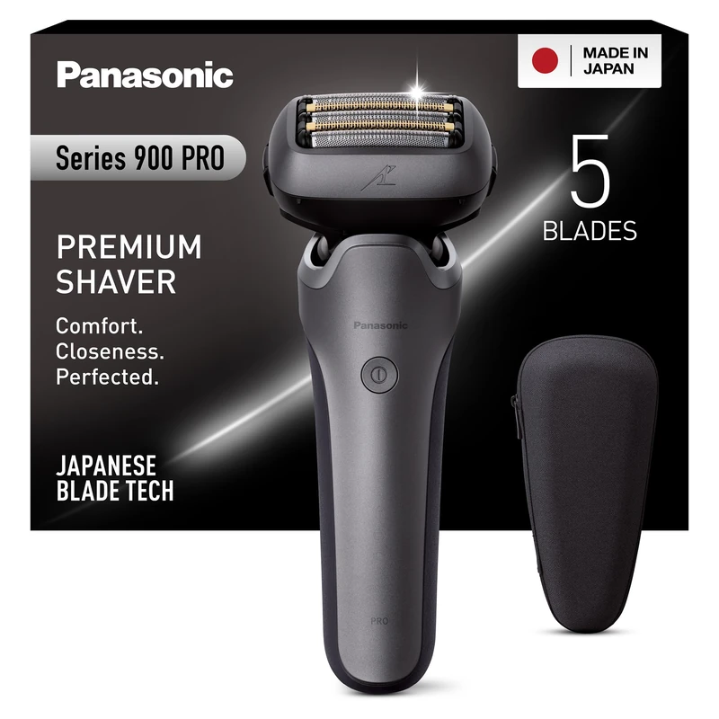 Panasonic ES-L550 Series 900 5-Blade Electric Shaver for Men, USB-C Charging, Intelligent Beard Sensor+, 20D Flexible Head, Wet & Dry, Pop-Up Trimmer, Travel Case