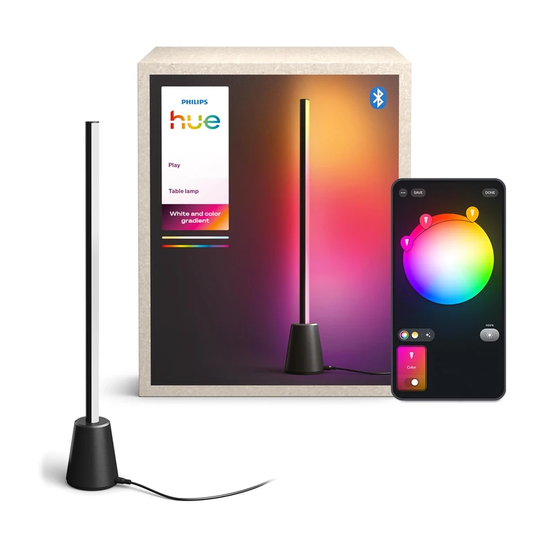 Philips Hue Play Table Lamp, RGBWWIC LED, 60 cm, White Ambiance, Multicolor Gradients, Smart Lighting, Alexa, Google Home, Apple Home, TV Sync Requires Hue Bridge and Sync Box (Both Sold Separately)