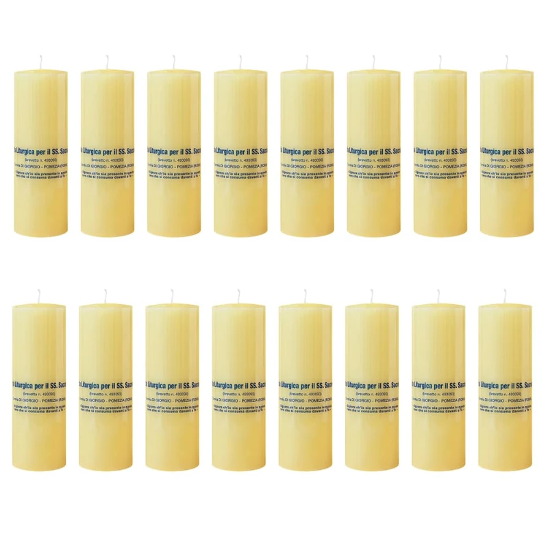 Cereria Di Giorgio - 16 Full Liturgical Lamps - Diameter 6.5 cm Height 19.5 cm - Duration 7 Days - Image 1