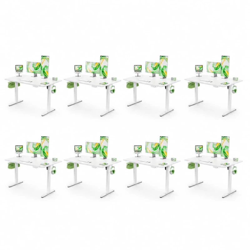 Marsail Electric Standing Desk with USB-A Charging Port, 160 x 80 cm Height Adjustable Sit Stand Desk with 4 Custom Height Settings,80kg Max Load, Stable Lifting, Storage Hooks & Cable Management,8pcs