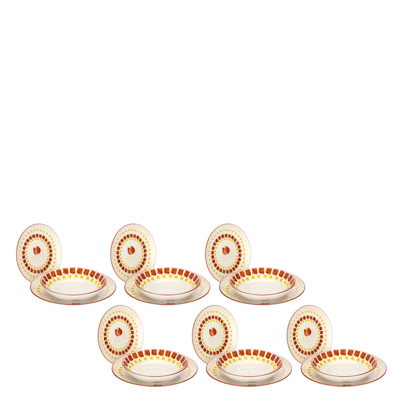 Thun - 18-Piece Tulip Plate Set, D20.5 / D27 / D19 - Image 1