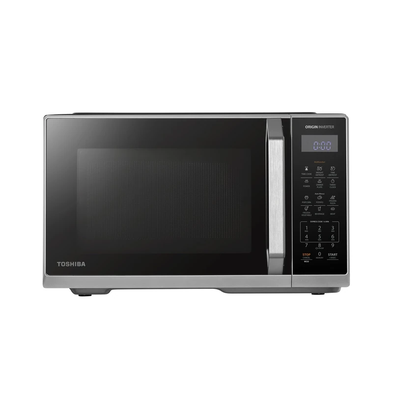 Toshiba 23L Digital Solo Microwave Oven, 900W Countertop Microwave Oven With 11 Power Levels, 7 Auto Menus, Express Cook, Memory Function, Evenly Defrost, ECO Mode, Low Noise, Silver, MW3-EM23PF(SL)