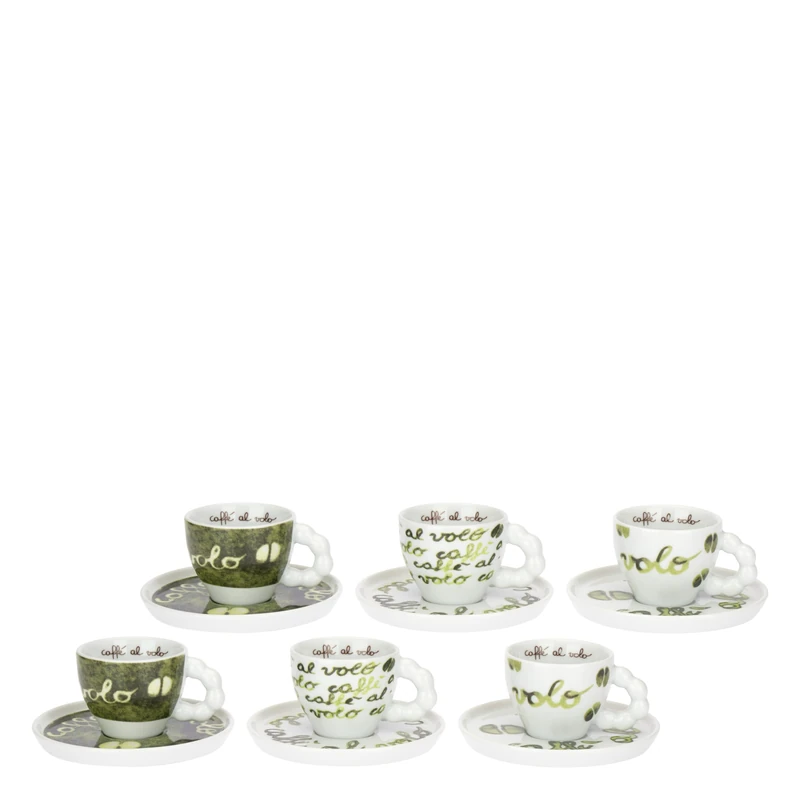 Thun - Set of 6 Cups with Saucers, Coffee Collection at VoloD6.7x5.25H 85cc D12