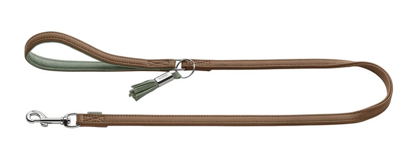 Hunter Portofino Dog Lead Made of Premium Leather, Soft and Supple, with Padded Hand Strap, Handmade, Made in Germany, Colour: Taupe/Turquoise, Size: 15/110 - Image 1
