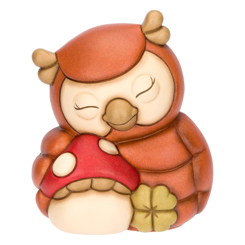 THUN - Owl with Mushroom, Ceramic