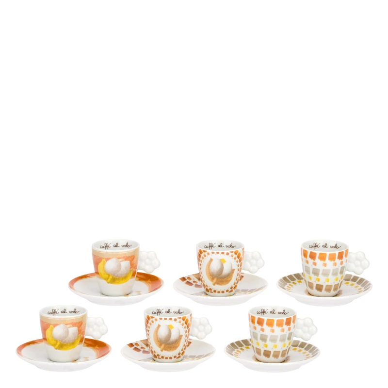 Thun - Set of 6 Espresso Cups and Saucers, Tulip Collection