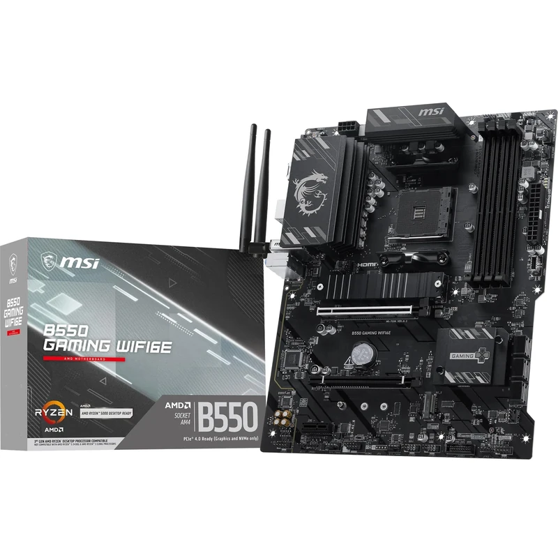 MSI B550 GAMING WIFI6E Motherboard, ATX - Ryzen 5000/4000/3000, AM4, DDR4