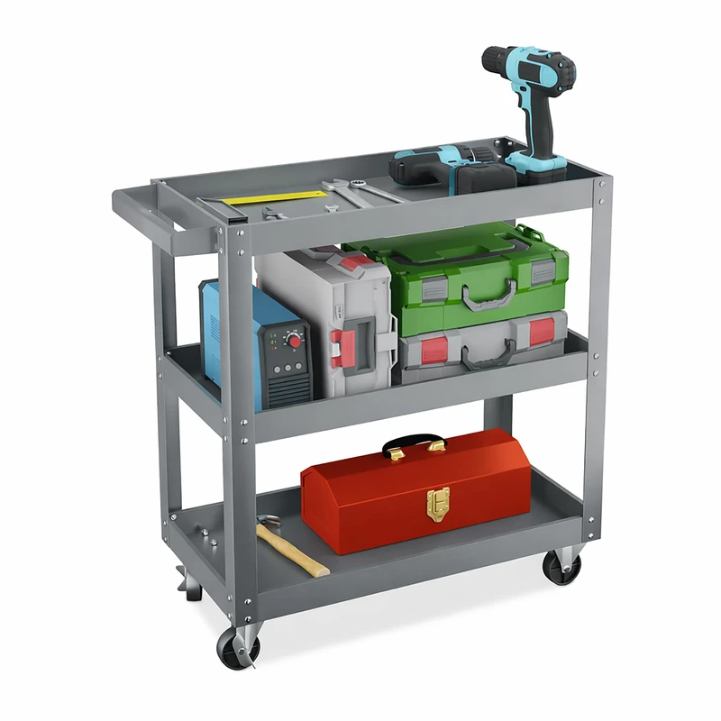 Relaxdays Tool Trolley, 3 Tiers, Workshop Cart, Garage & Mechanic