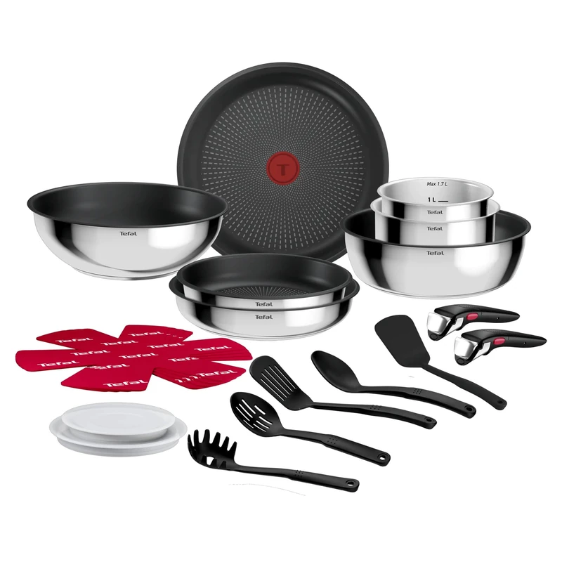 Tefal Comfort Max 20-Piece Cookware Set, Stackable Pans and Pans Compact Design, Removable Handle, L966KS44