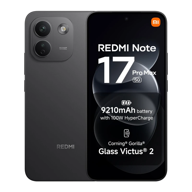 Xiaomi REDMI Note 17 Pro Max 5G, Smartphone 8+256GB, Black, 9210mAh Battery