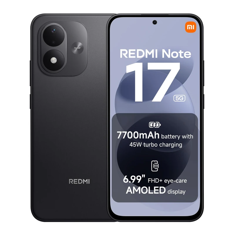 XIAOMI REDMI Note 17 5G, Smartphone 6+256GB, Black, 7700mAh battery