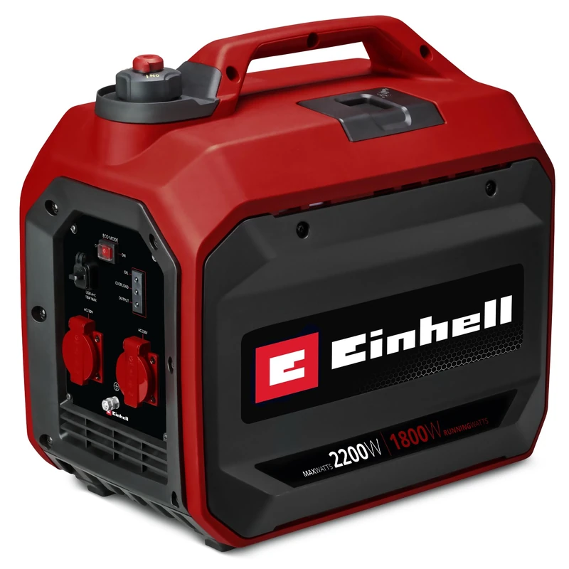 Einhell Power generator (petrol) TC-IG 2200 (2200 W maximum power, 1900 W max. continuous power, 4 L tank, inverter, 4-stroke motor, 2 x 230 V, 2 x USB, low oil protection) - Image 1