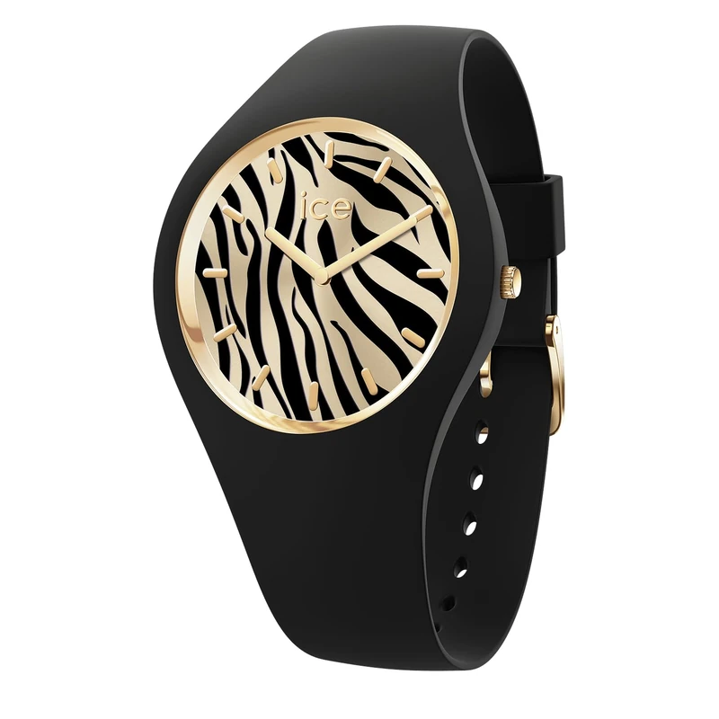 ICE-WATCH - ICE Wild Black Gold Zebra - Women's Watch with Silicon Strap - 025894 (Small 37mm)