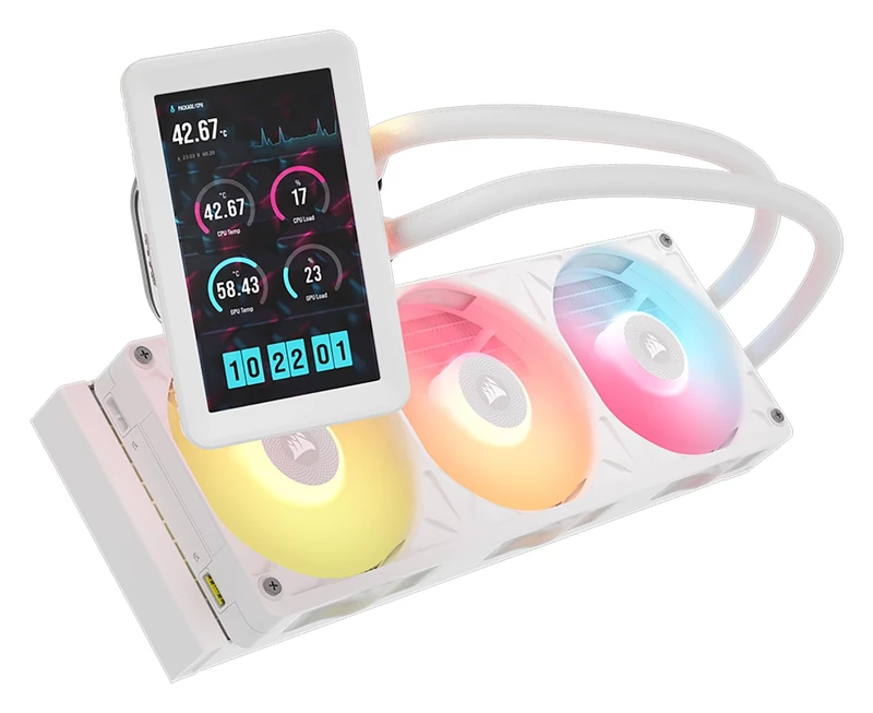Corsair iCUE LINK TITAN II 360 RX LCD AIO Liquid CPU Cooler – White