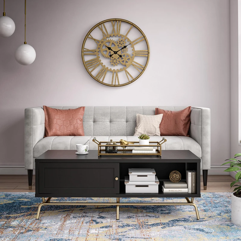 Dorel Home Nova Coffee Table Black, 46 x122 x 55cm (H x W x D) - Image 1