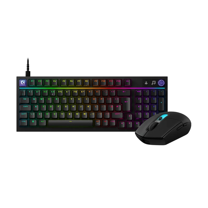 Logitech G G316 X 98 Gaming Keyboard,8 kHz Report Rate, Tactile Switches,LED Dot Matrix Display,Dial,RGB LIGHTSYNC,UK QWERTY + G305 X SUPERLIGHT Wireless Gaming Mouse,HERO 44K Sensor, LIGHTSPEED-Black