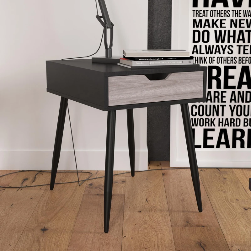 Dorel Home Copley End Table, Black Oak, 61 x 46 x 59cm (H x W x D) - Image 1