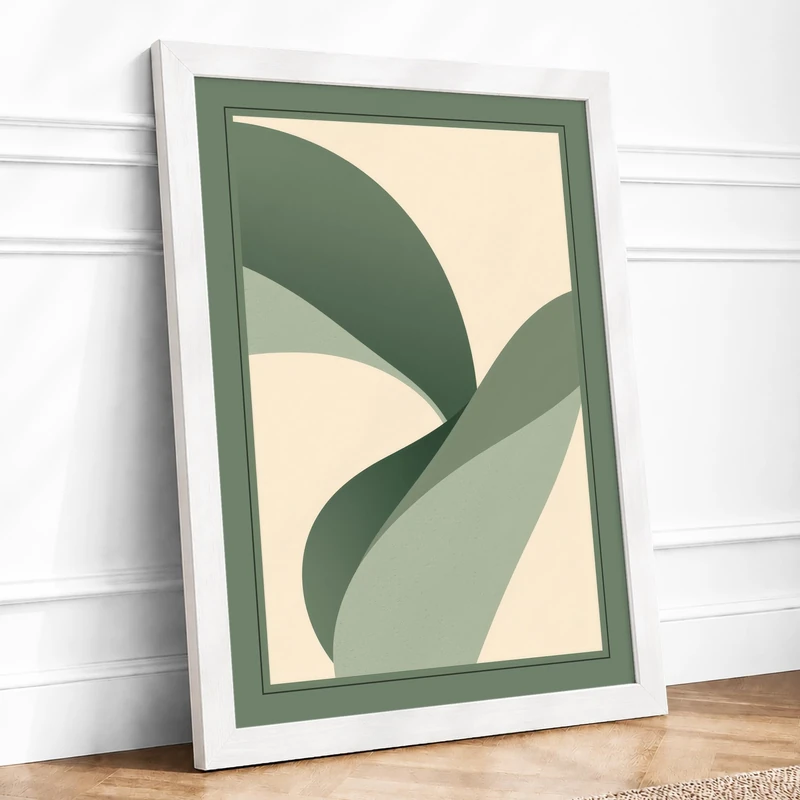 Organic Movement Minimalist Framed Wall Art Print A1 (84.1×59.4cm) White, Wall Decor for Living Room, Bedroom, Office & Home, Ready to Hang, Art Gift - Image 1