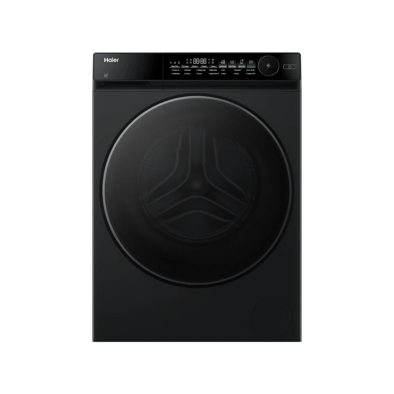 Haier X7 HW90B14367BTU1UK Washing Machine, 9kg, 1400rpm, Black Steel, A-30% Energy Class