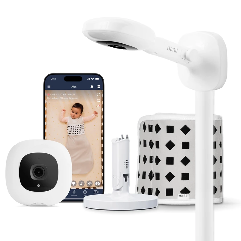 Nanit Pro Baby Monitor Bundle, 1080p Wi-Fi, Cry and Cough Alert, Sleep Tracking, Wall Mount, Breathing Motion Monitoring, compatible with Smartphones and Tablets - Image 1