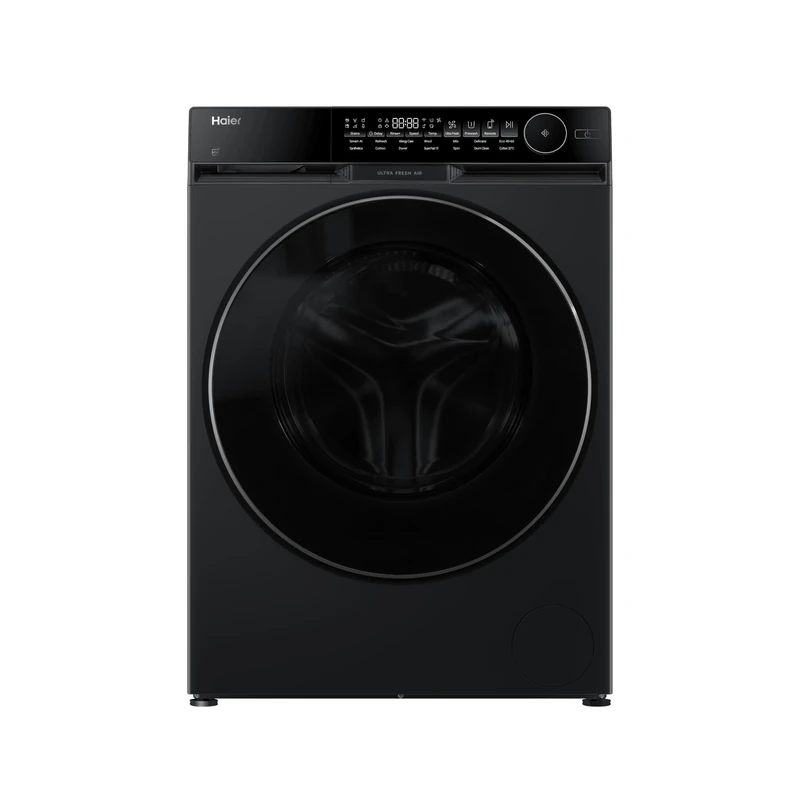 Haier X9 HW100-B14387BUUK Washing Machine, 10kg, 1400rpm, Black Steel, A-30%