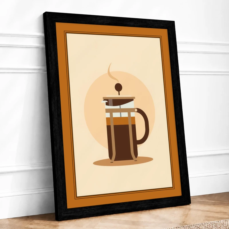 Morning Press Modern Framed Wall Art Print A1 (84.1×59.4cm) Black, Wall Decor for Living Room, Bedroom, Office & Home, Ready to Hang, Art Gift - Image 1