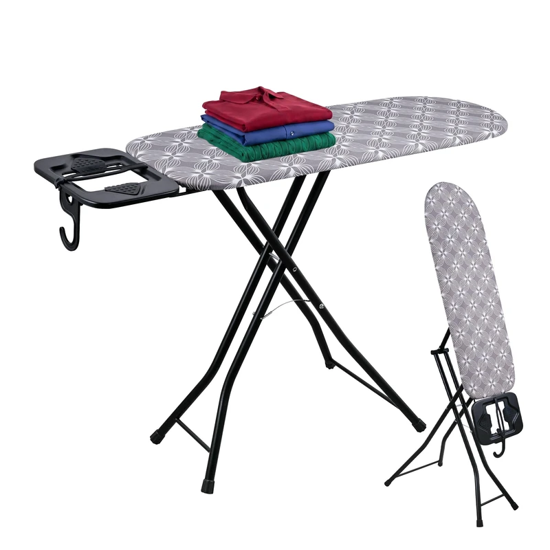 Relaxdays ironing & steam board, for steam irons & garment steamer, WxD 109.5 x 35 cm, folding ironing station, grey