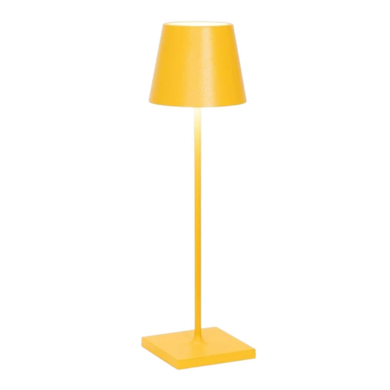 Zafferano, Poldina Pro Lamp, Rechargeable Cordless Table Lamp with Touch Controls, Suitable for Interior and Outdoor, Dimmer, 2200-3000 K, Height 38 cm, Ochre Colour