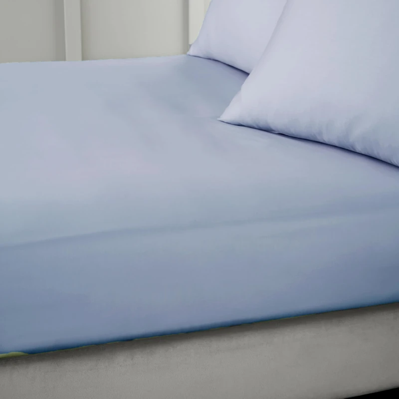 Bianca 400 Thread Count Cotton Sateen Emperor Fitted Sheet Blue - Image 1