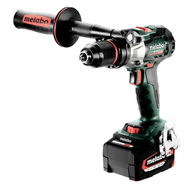 Metabo SB 18 LTX BL I (602360590) 18V Brushless Combi Drill Set with 2 LiPOWER 5.2Ah Batteries, ASC 55 Charger and metaBOX 145 L Case