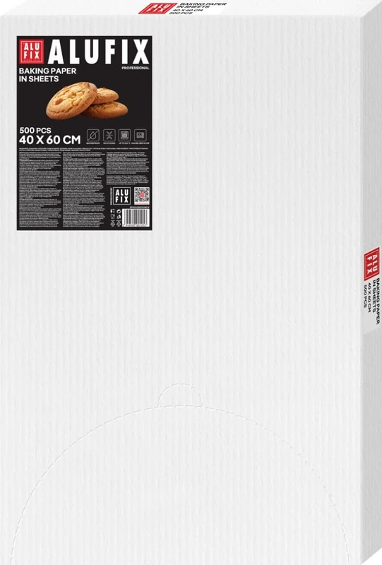 ALUFIX BL Baking Paper in Sheets, 40 cm x 60 cm, 500 Pieces, Non-Stick Coating, Ideal for Ovens, Airfryers and Steamers, Robust