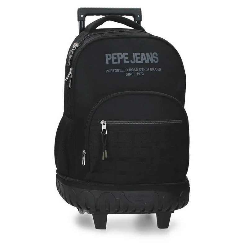 Pepe Jeans Edward Compact 2-Wheel Backpack Laptop 15.6 Inches Black 32x43x21 cm Polyester 28,9L by Joumma Bags