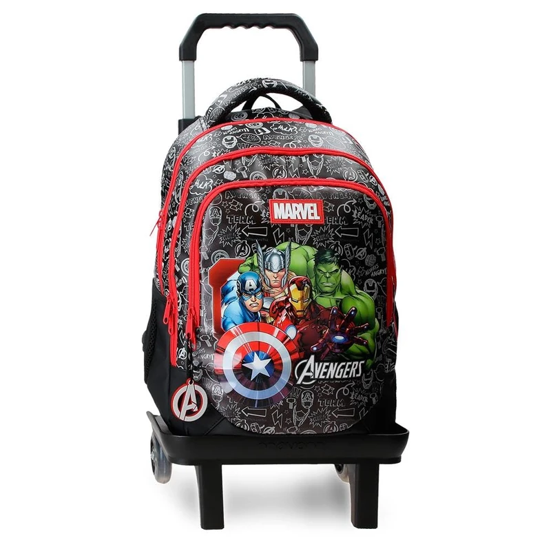 Marvel Joumma Team Avengers Double Compartment School Laptop 15.6 Inches Backpack Black 28x42x14 cm PVC 16,46L