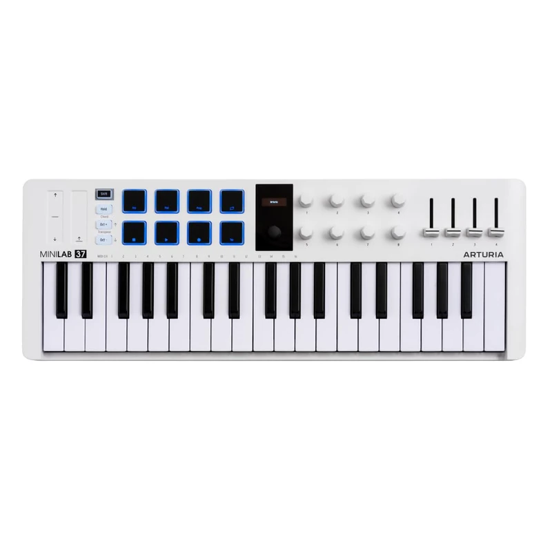 Arturia MiniLab 37 USB MIDI Controller 37-Key Keyboard, 37 Slim Keys, Pads Encoders Faders, DAW Integration, USB-C, Software Bundle, Arpeggiator Chord Mode, Portable Design