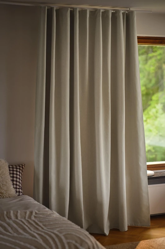 Jotex Moonbeam Blackout Curtain, Extra Wide, 270 cm, Multifunctional Curtain with 100% Light Blocking (Pack of 1), Light Beige, 270 x 160 cm - Image 1
